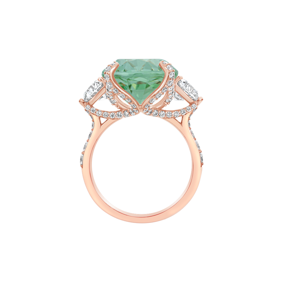 Prsteň s diamantmi a turmalínom Deloraine