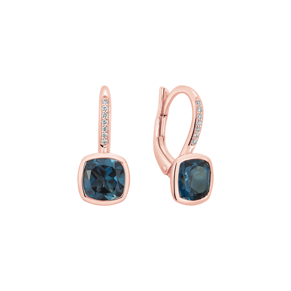 Náušnice s diamantmi a topásom Carelia