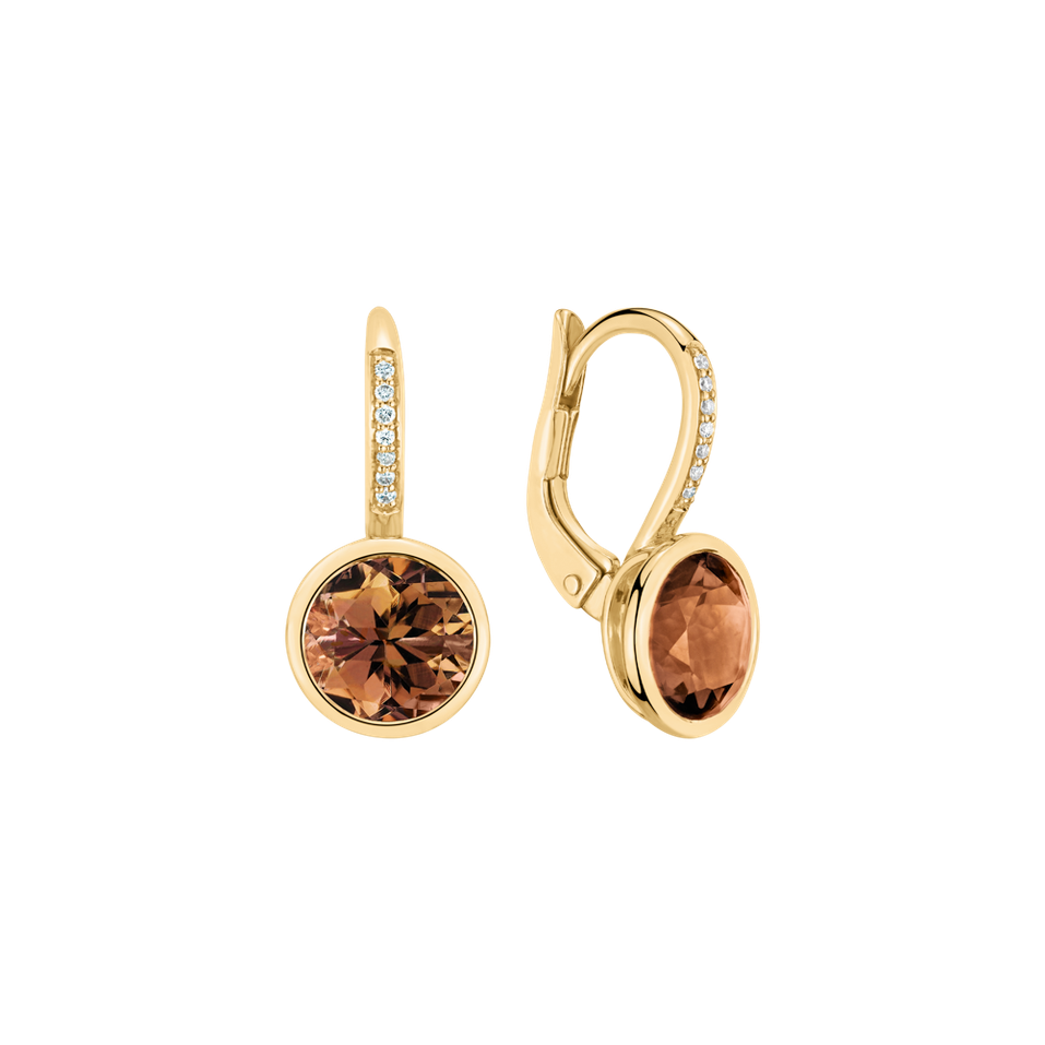 Náušnice s diamantmi a turmalínom Regal Elegance