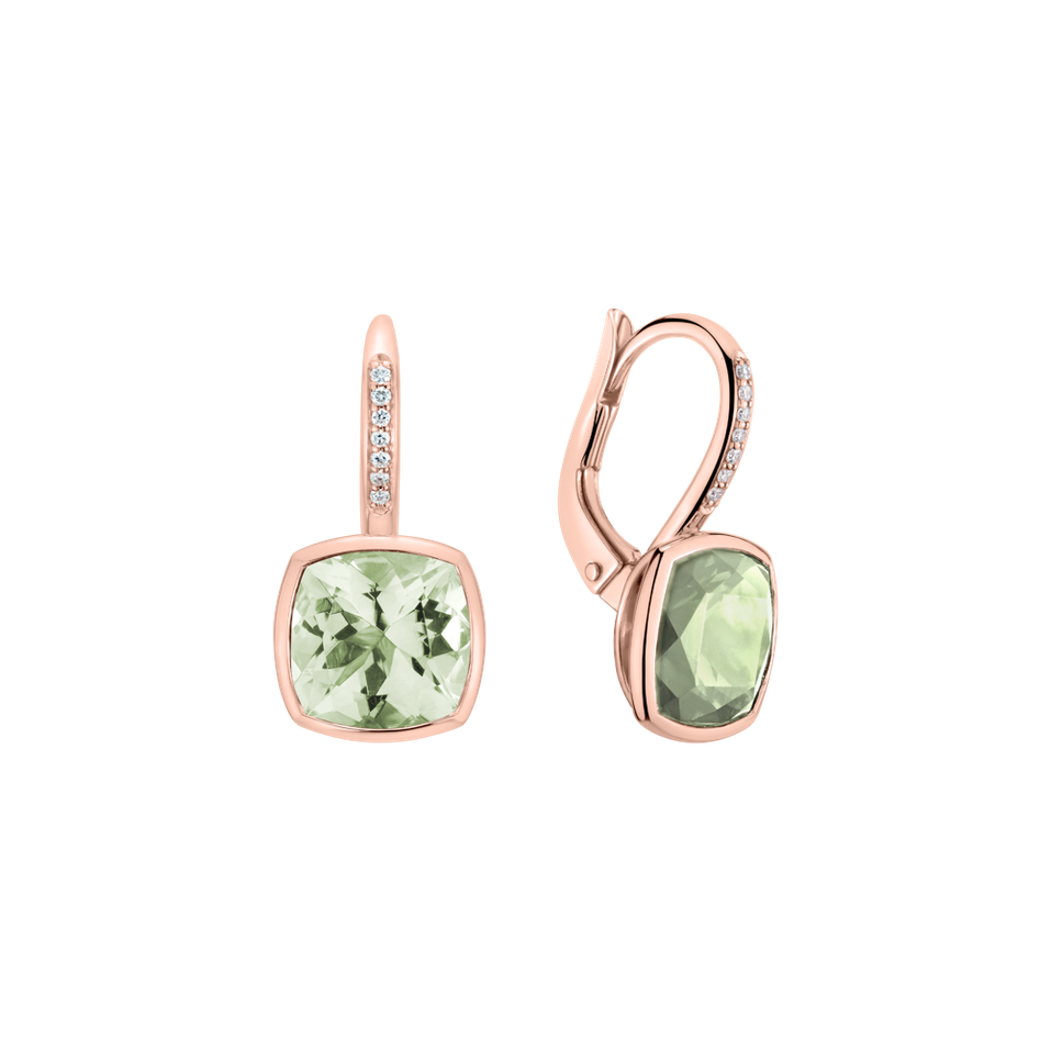 Náušnice s diamantmi a ametystom Carelia