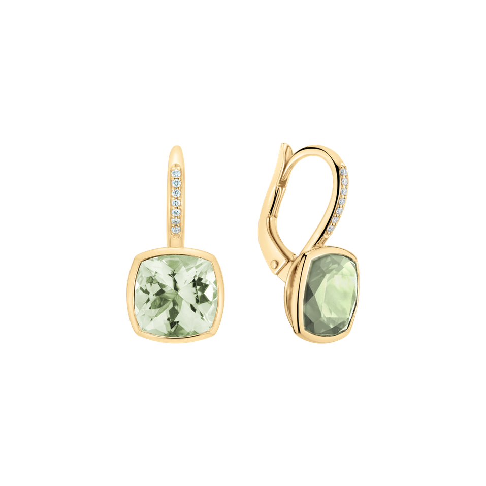 Náušnice s diamantmi a ametystom Carelia