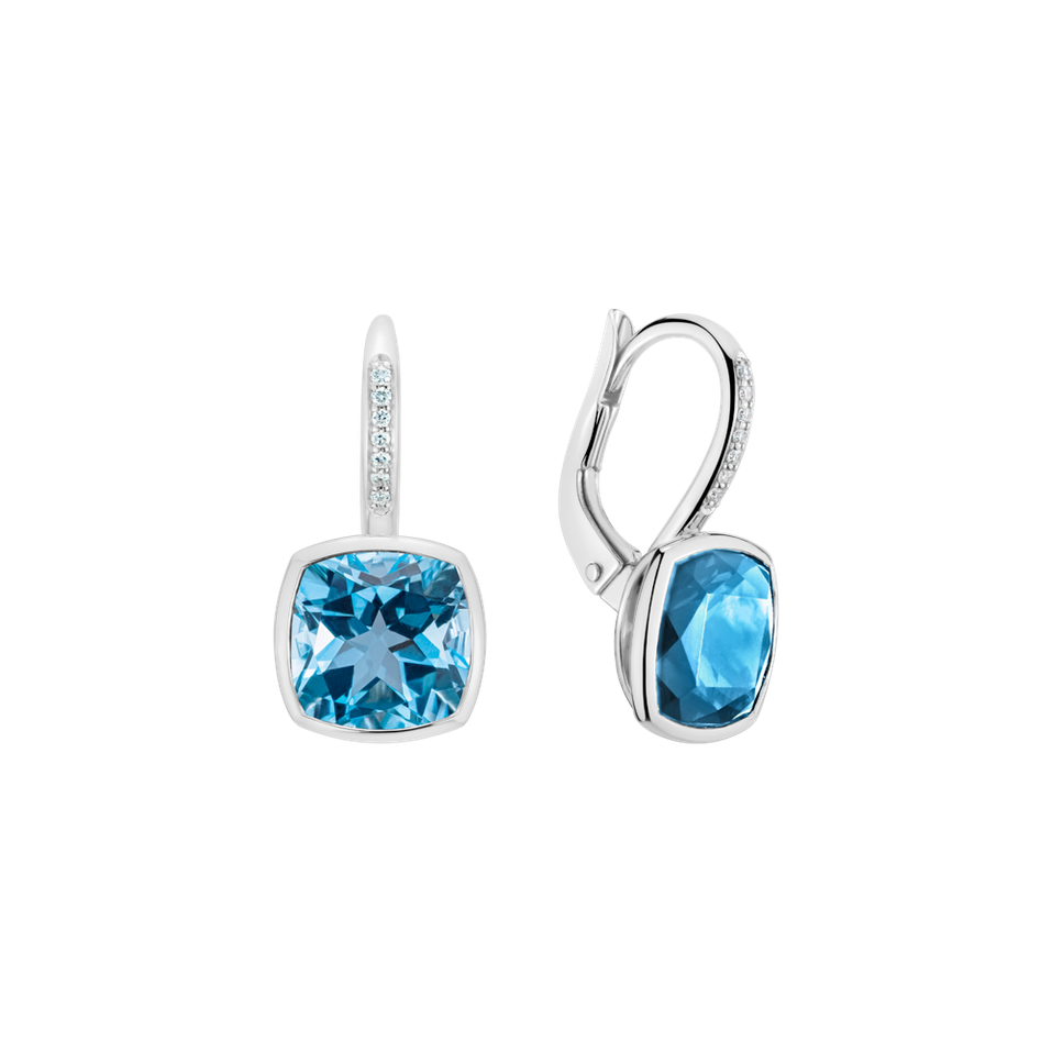 Náušnice s diamantmi a topásom Carelia