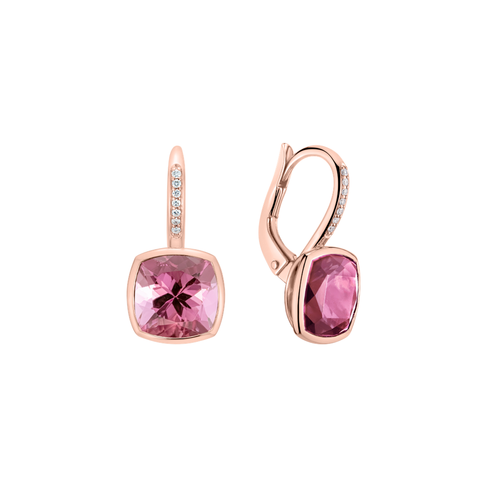 Náušnice s diamantmi a turmalínom Carelia