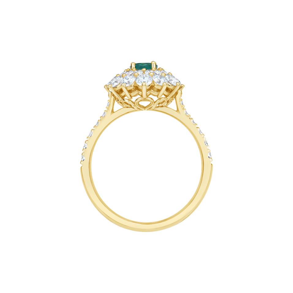 Prsteň s diamantmi a smaragdom Queen of Emerald