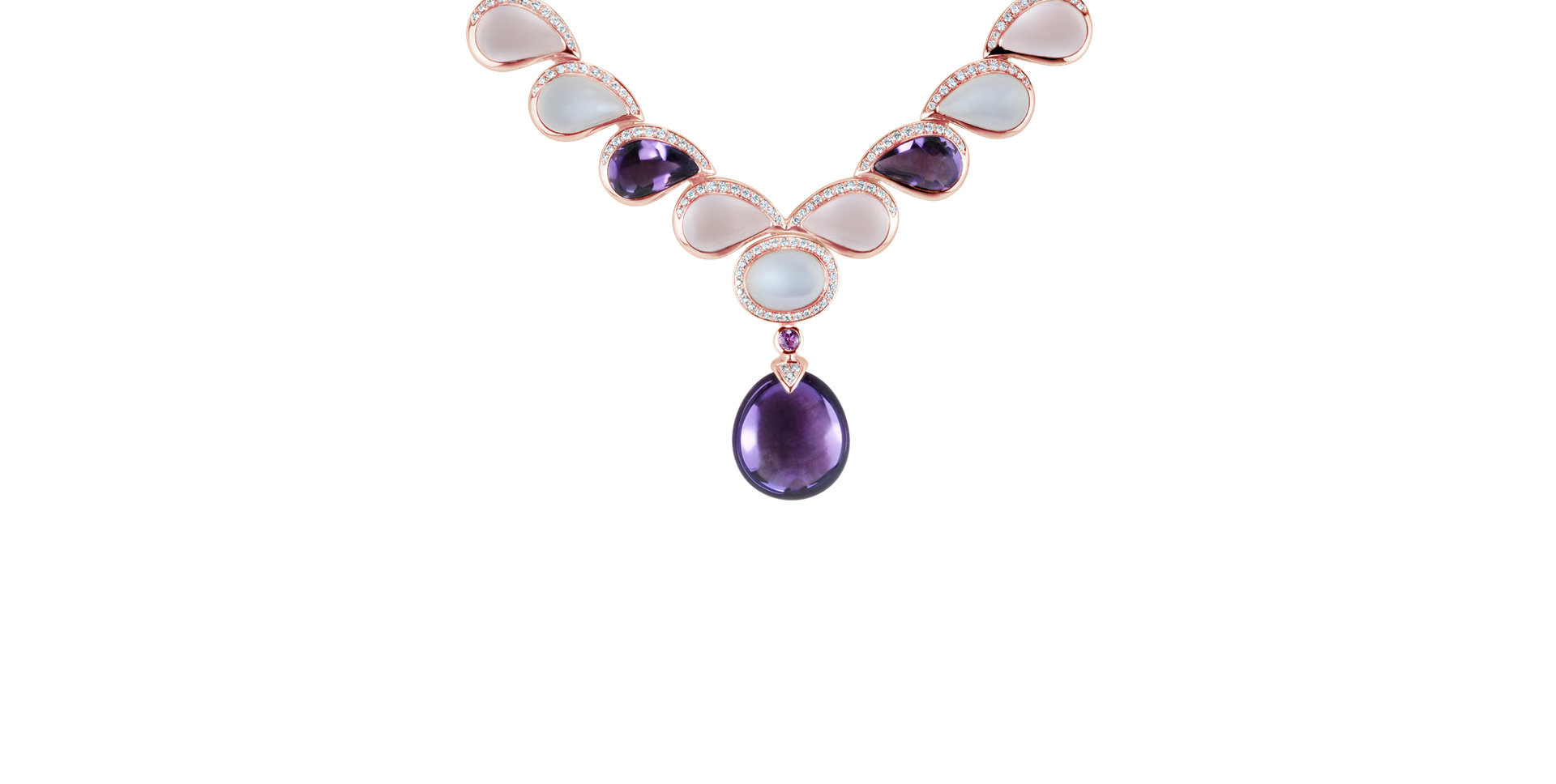 Náhrdelník s diamantmi a drahokamami Aurora Haze