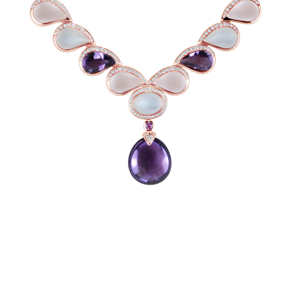 Náhrdelník s diamantmi a drahokamami Aurora Haze