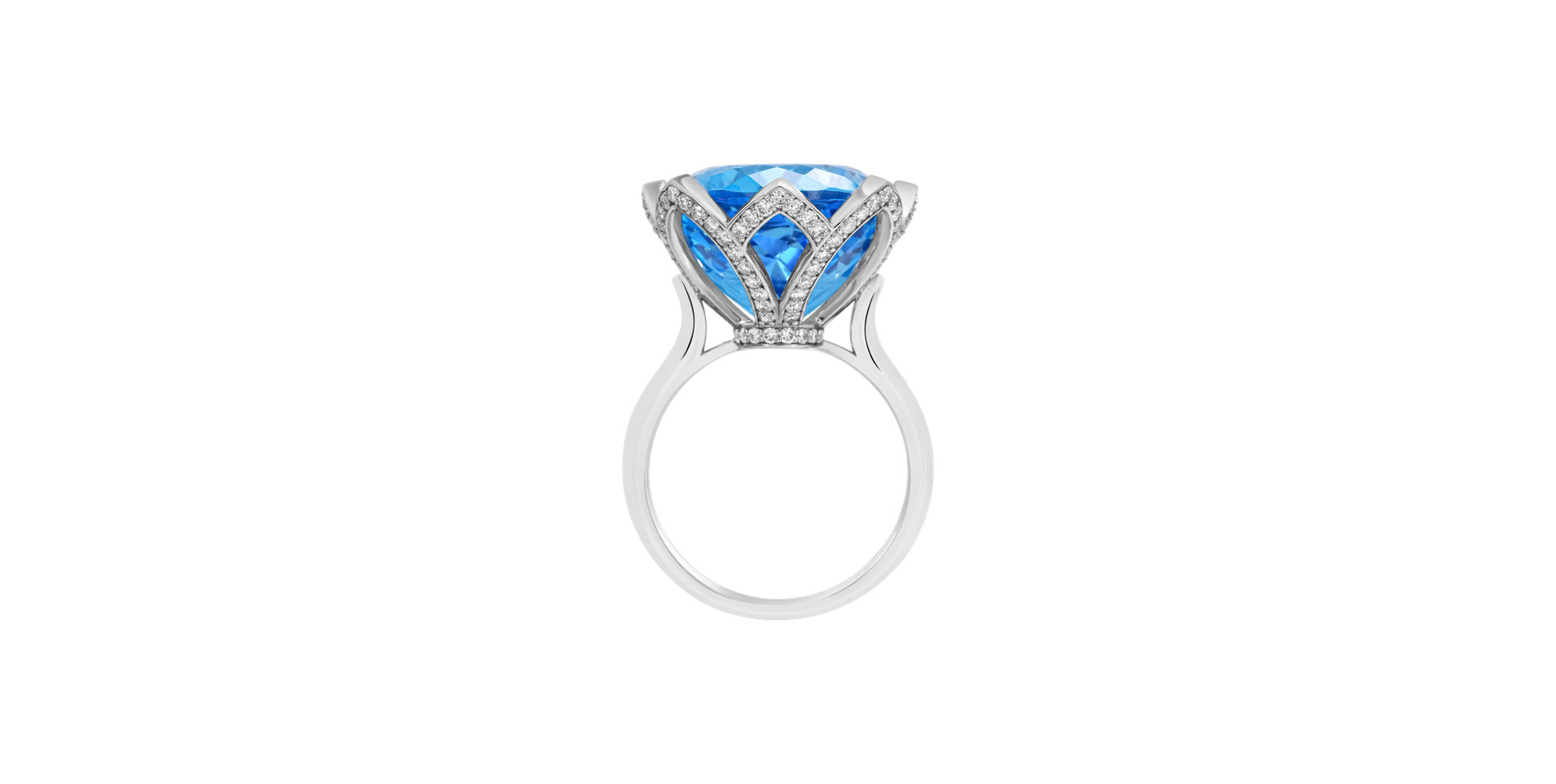 Prsteň s diamantmi a topásom Ice Blossom