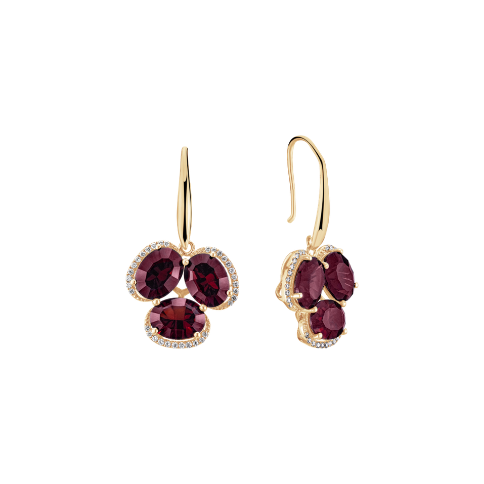 Náušnice s diamantmi a granátom Harmony With Pride