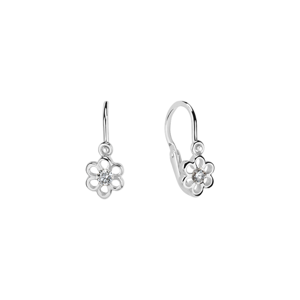 Detské náušnice s diamantom Baby Charm