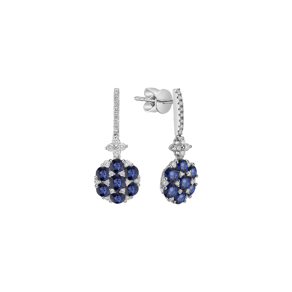 Náušnice s diamantmi a zafírmi Latonya
