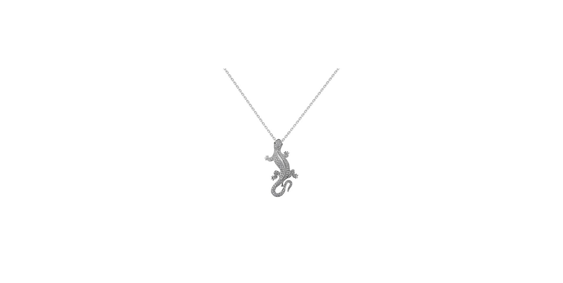 Brošňa a prívesok s diamantmi a granátmi Diamond Gecko