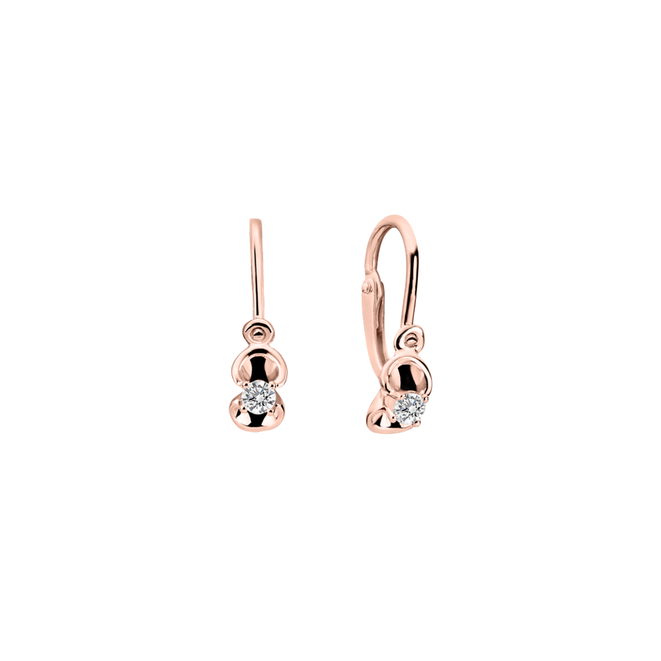 Detské náušnice s diamantom First Diamond