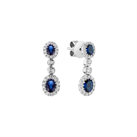 Náušnice s diamantmi a zafírmi Sapphire Jealousy