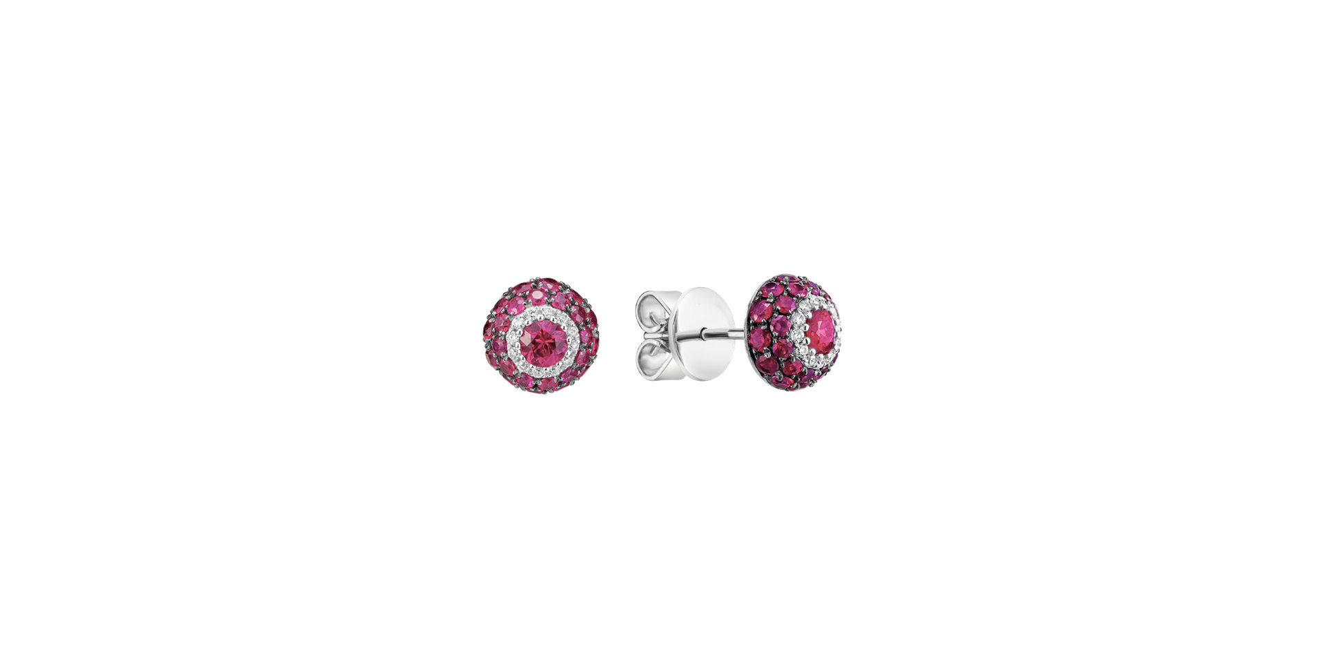 Náušnice s rubíny a diamantmi Ruby Radiance