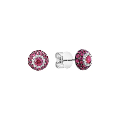 Náušnice s rubíny a diamantmi Ruby Radiance