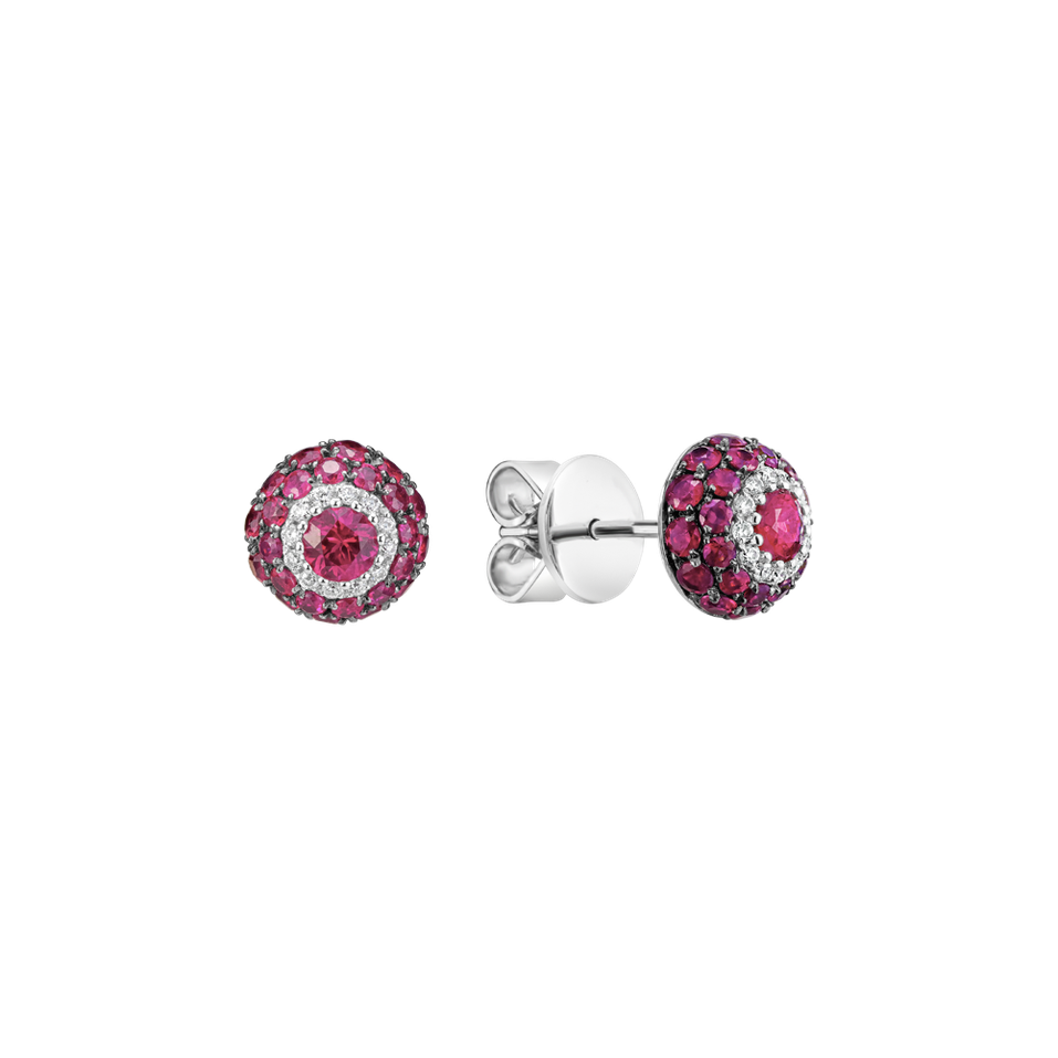 Náušnice s rubíny a diamantmi Ruby Radiance