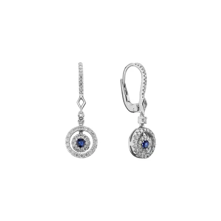 Náušnice s zafírom a diamantmi Rose Hope
