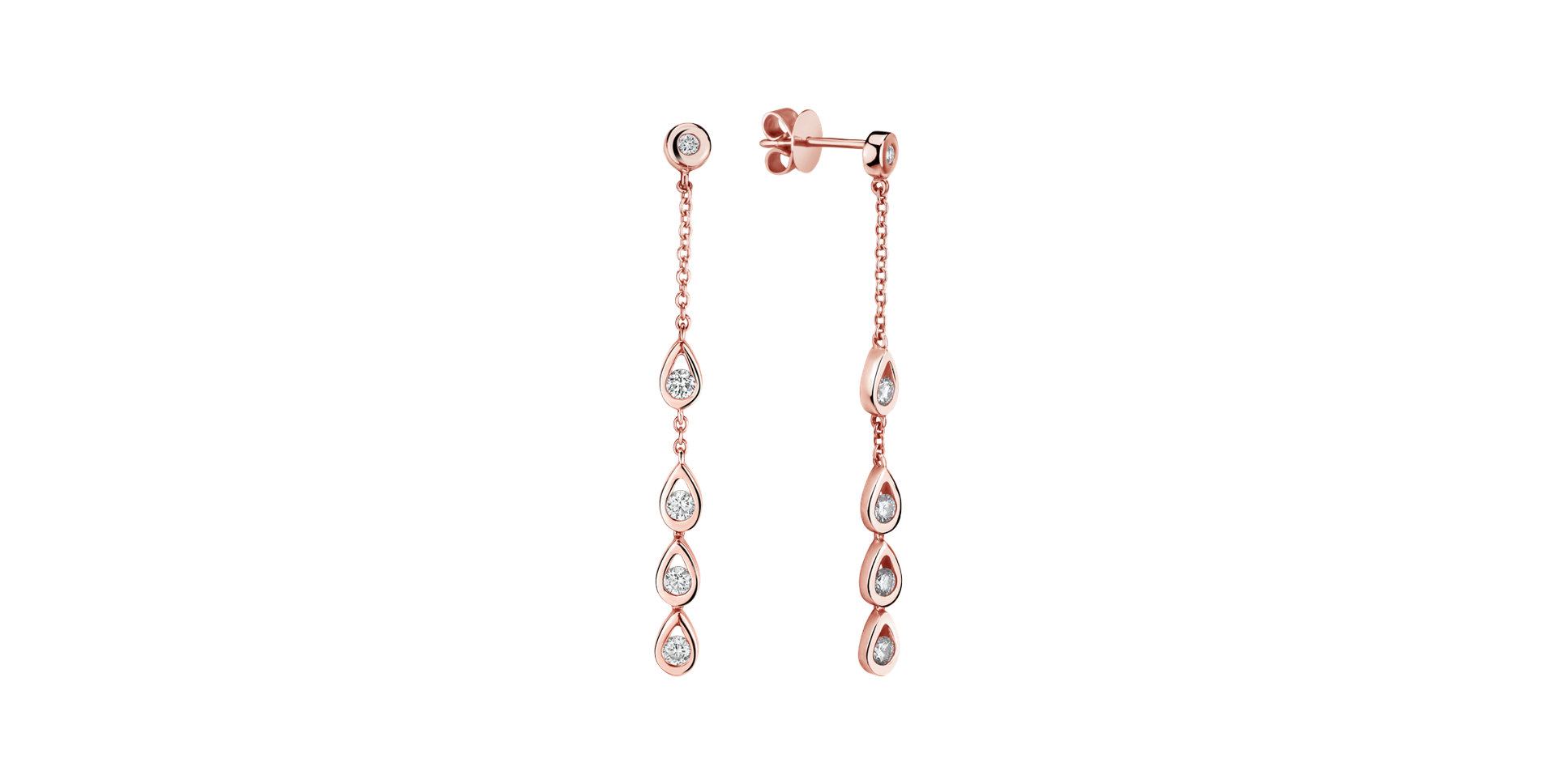 Náušnice s diamantmi Love Waterfall