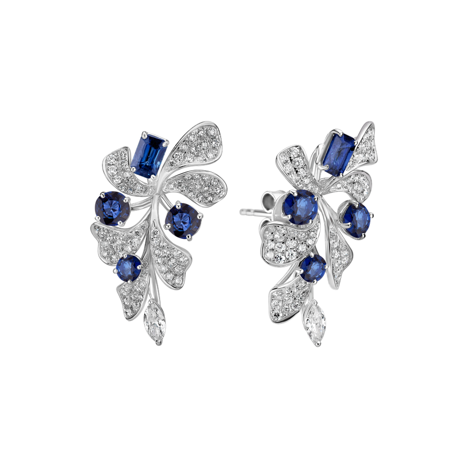 Náušnice s diamantmi a zafírmi Czarina Signature