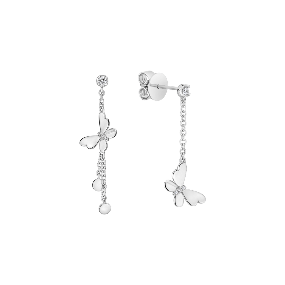 Náušnice s diamantmi Butterfly Lullaby