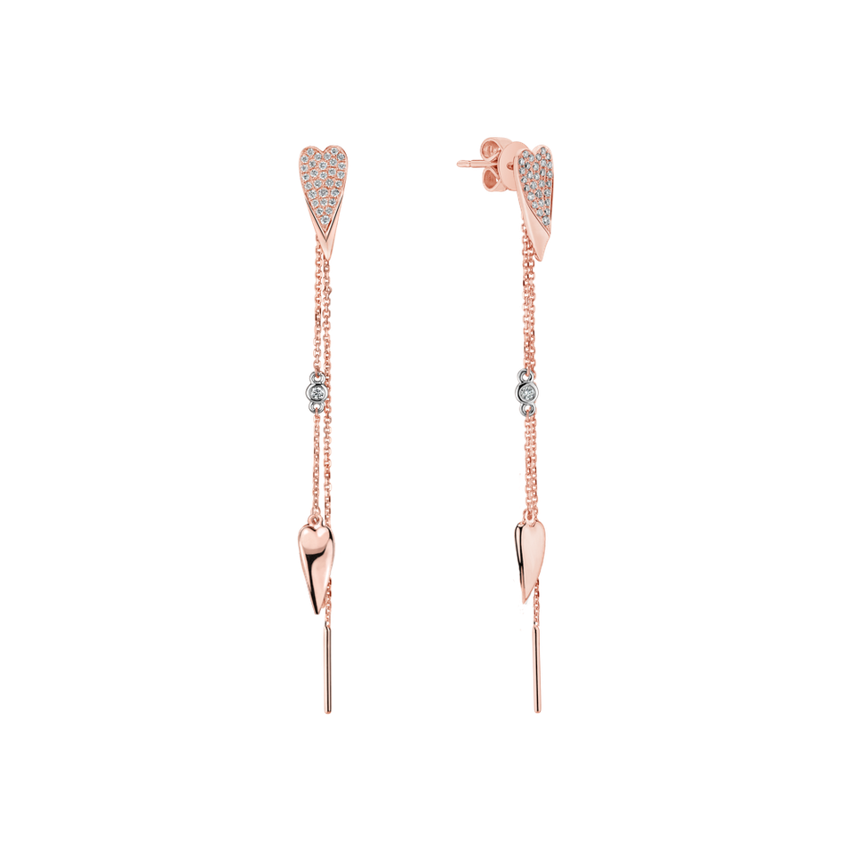 Náušnice s diamantmi Troubled Heart