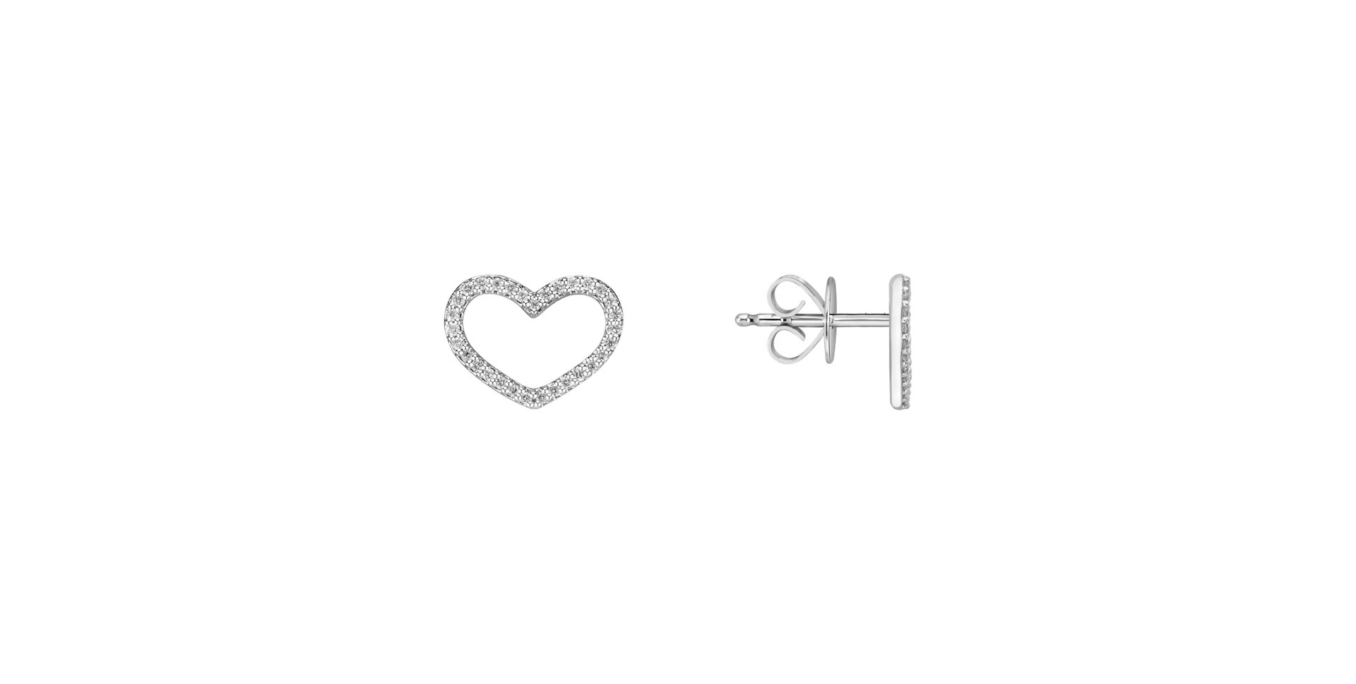 Náušnice s diamantmi Shiny Hearts