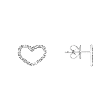 Náušnice s diamantmi Shiny Hearts