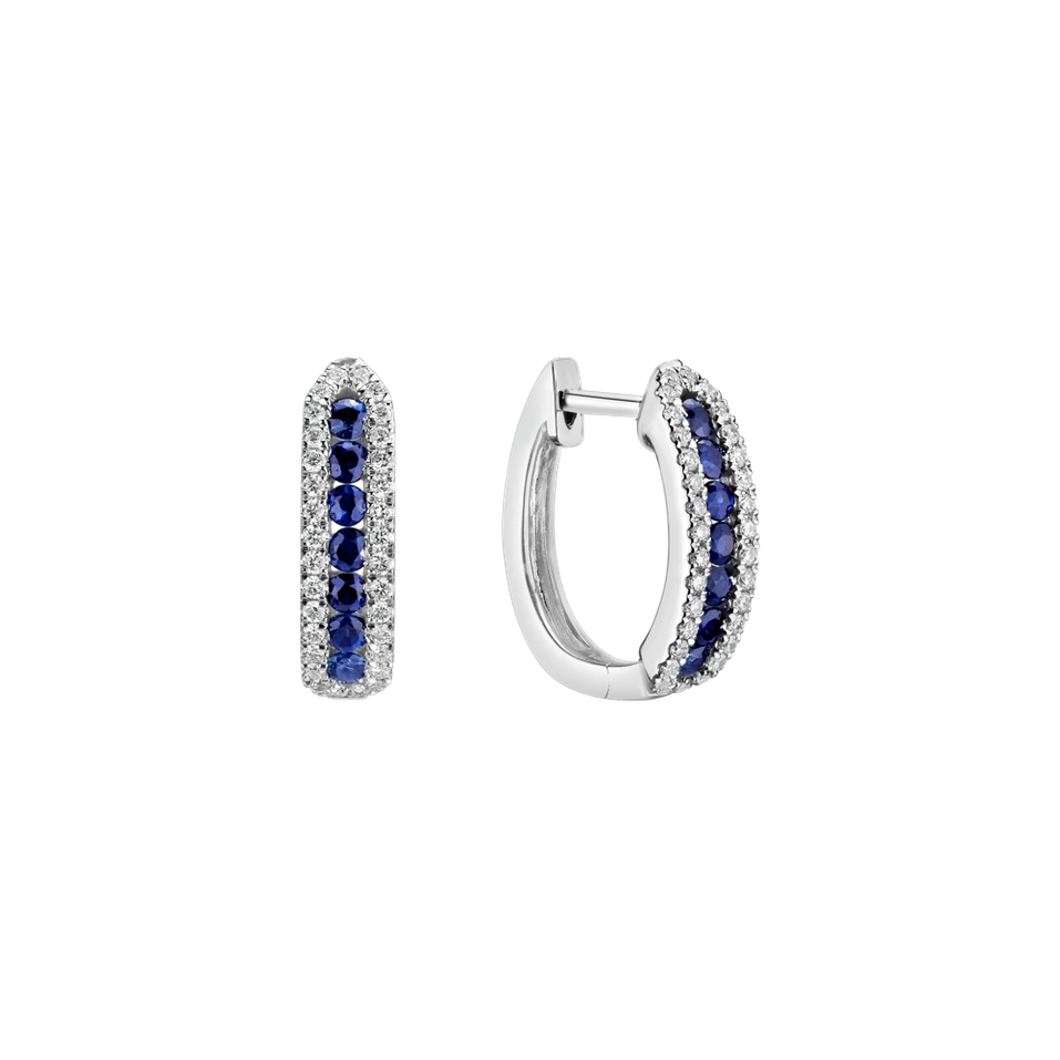 Náušnice s diamantmi a zafírmi Midnight Dream