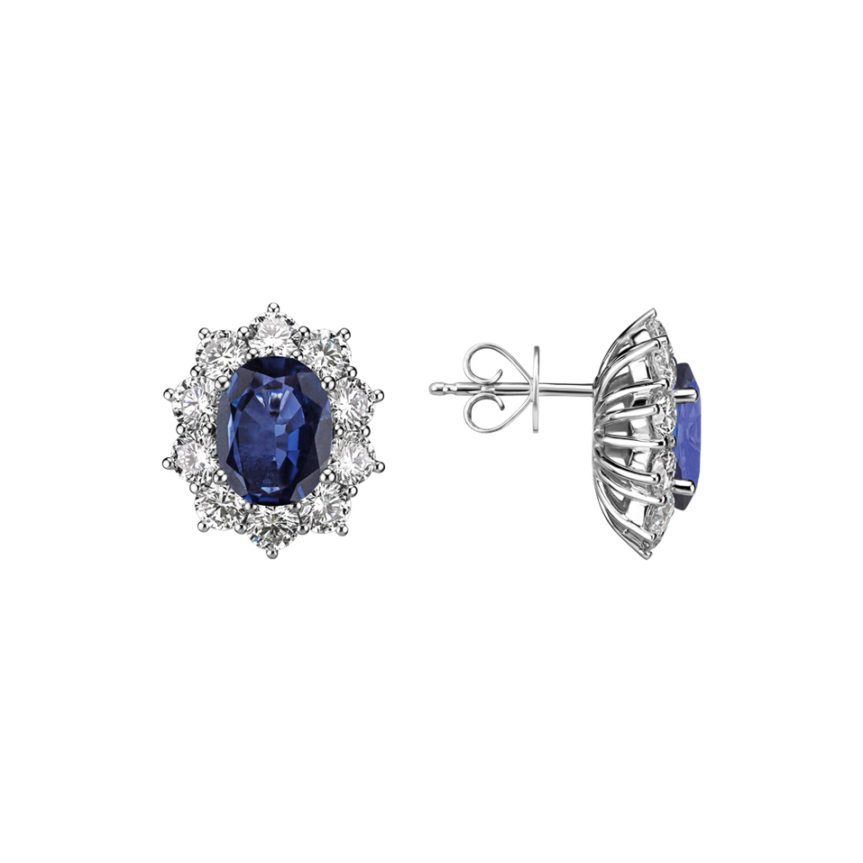 Náušnice s zafírom a diamantmi Moon Witchery