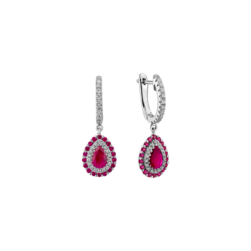 Náušnice s diamantmi a rubínmi Crimsion Sadness