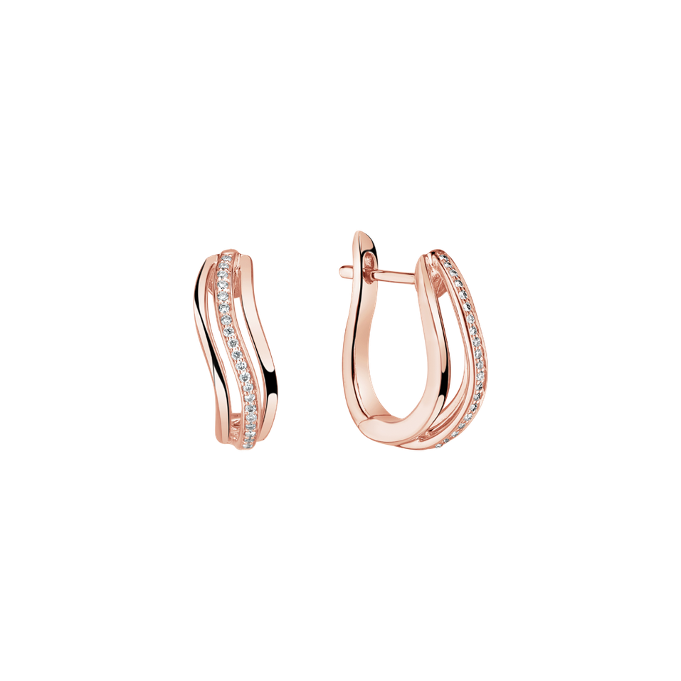 Náušnice s diamantmi Sparkling Waves