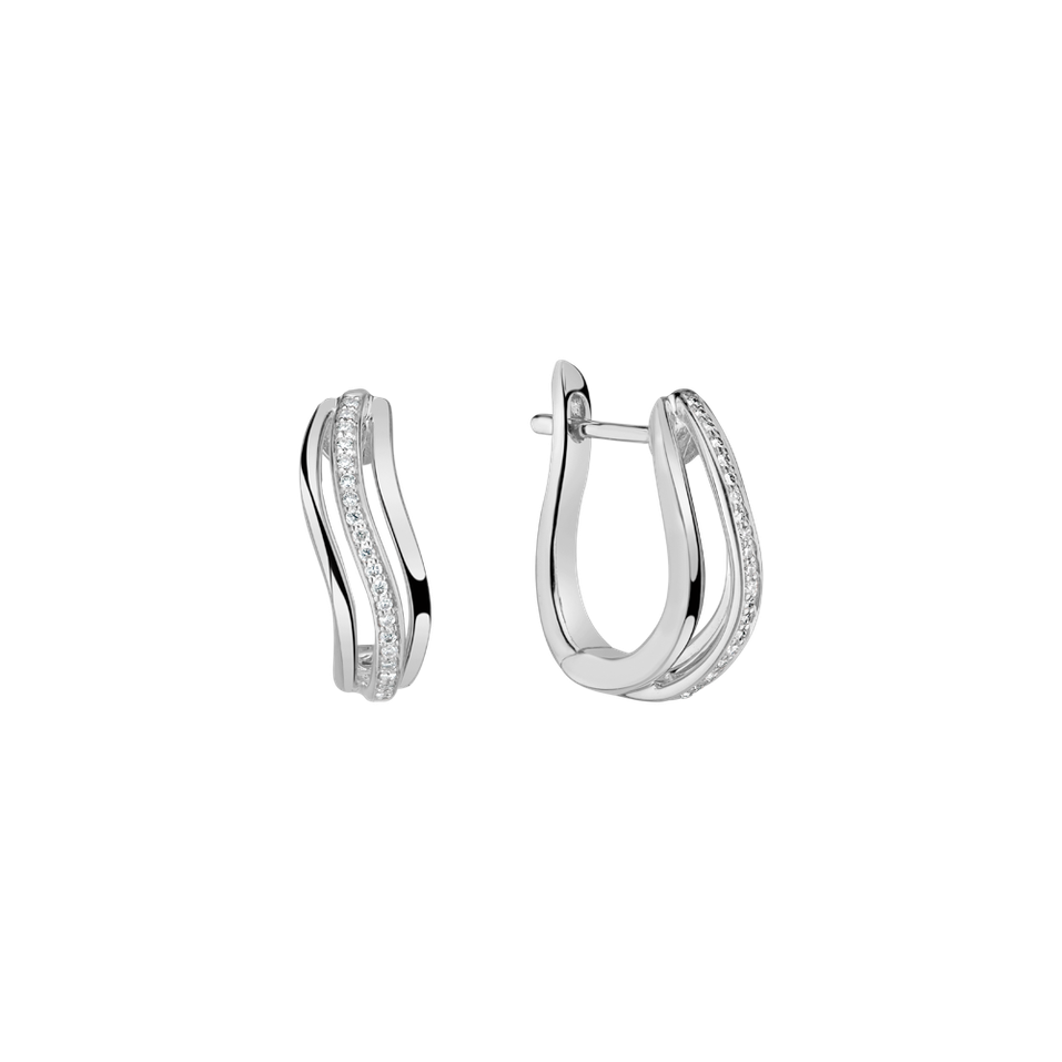 Náušnice s diamantmi Sparkling Waves