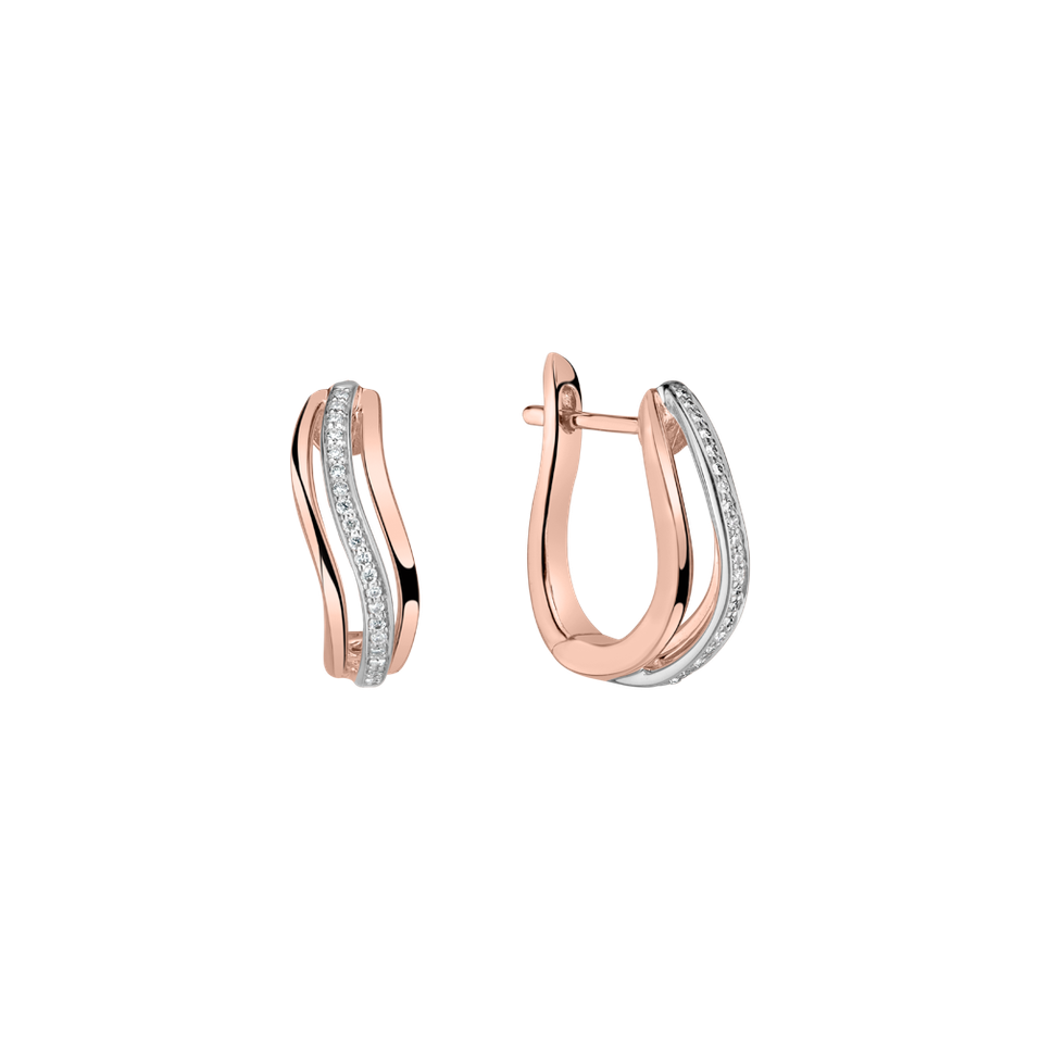 Náušnice s diamantmi Sparkling Waves