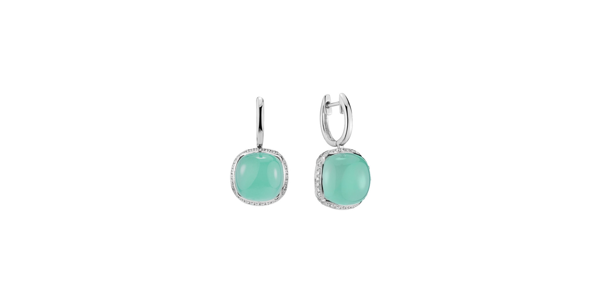Náušnice s chalcedonom a diamantmi Mystic Drop