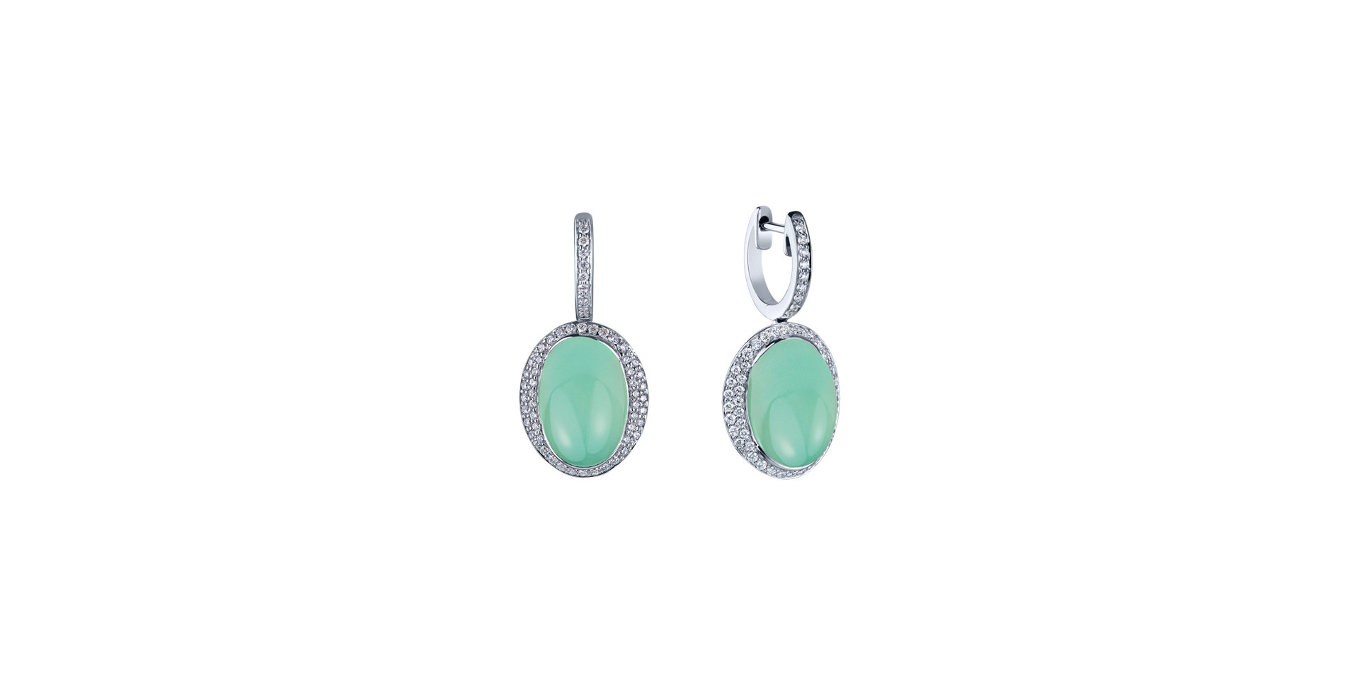 Náušnice s chalcedonom a diamantmi Endless Bloom