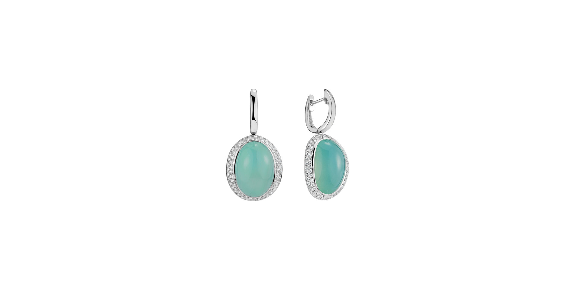 Náušnice s chalcedonom a diamantmi Spring Aura
