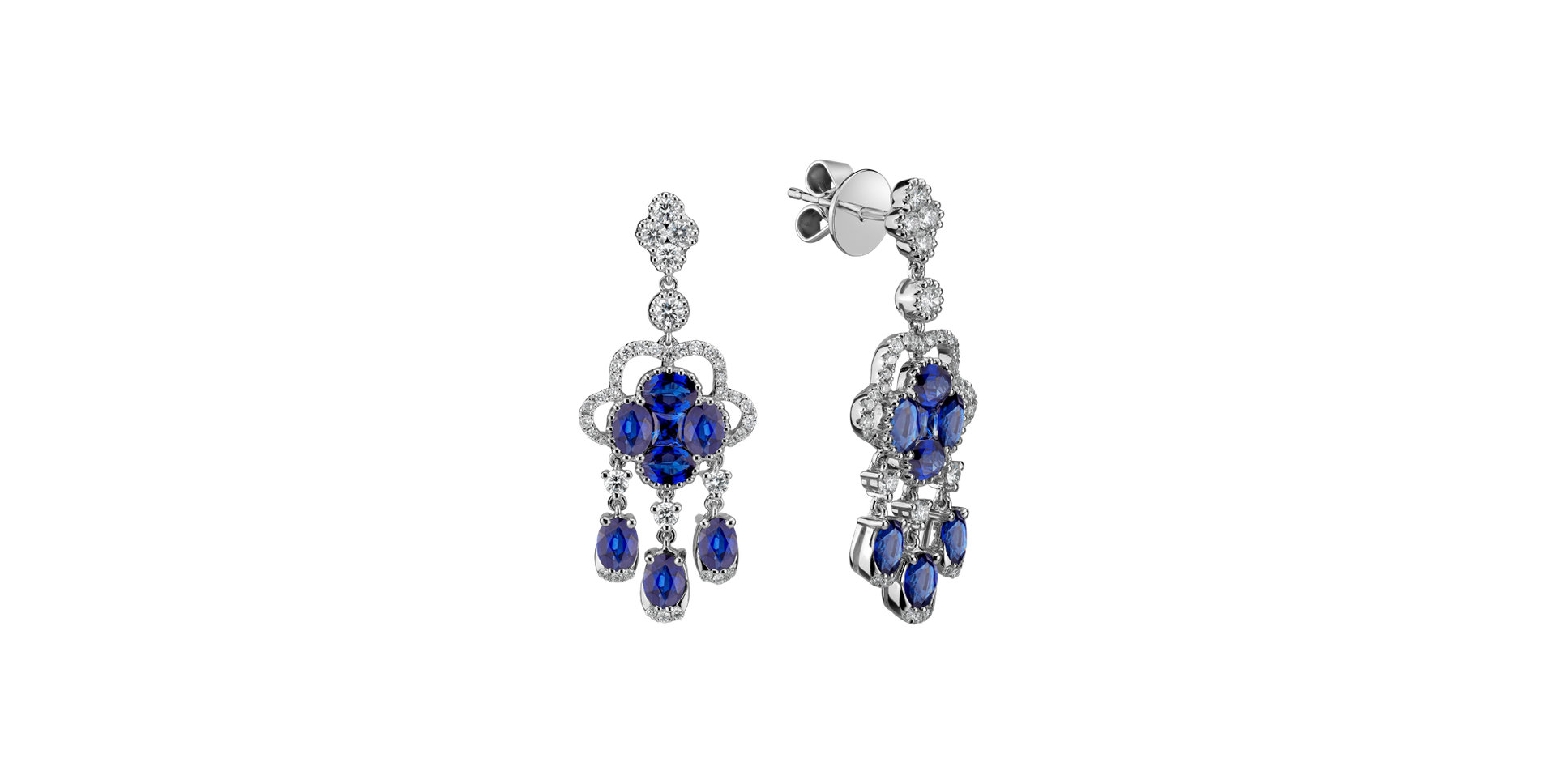 Náušnice s diamantmi a zafírmi Aristocrat Miracle