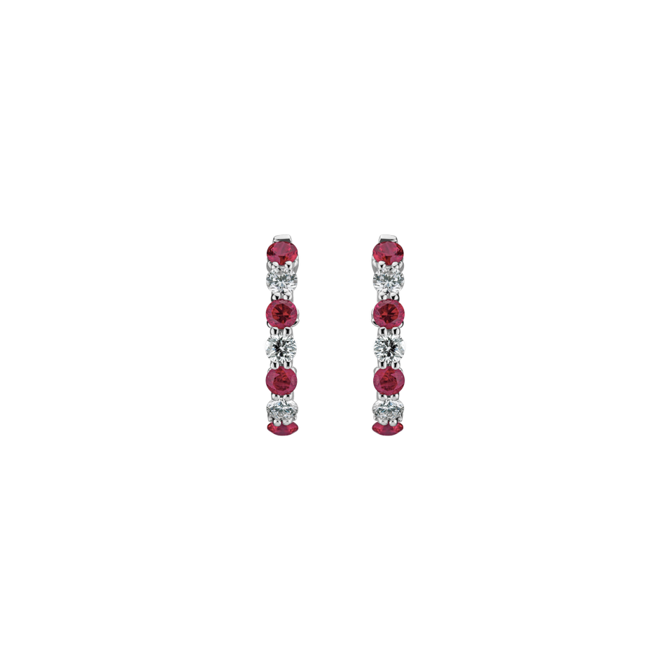Náušnice s diamantmi a rubínmi Magical Nobility