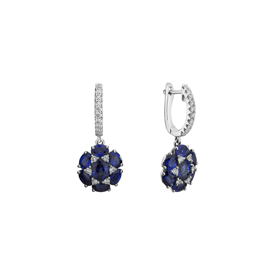Náušnice s diamantmi a zafírmi Sapphire Disco