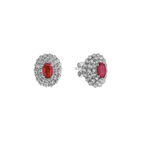 Náušnice s rubínom a diamantmi Ruby Passion