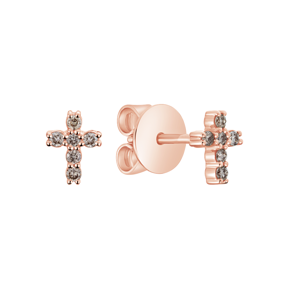 Náušnice s diamantmi Cross