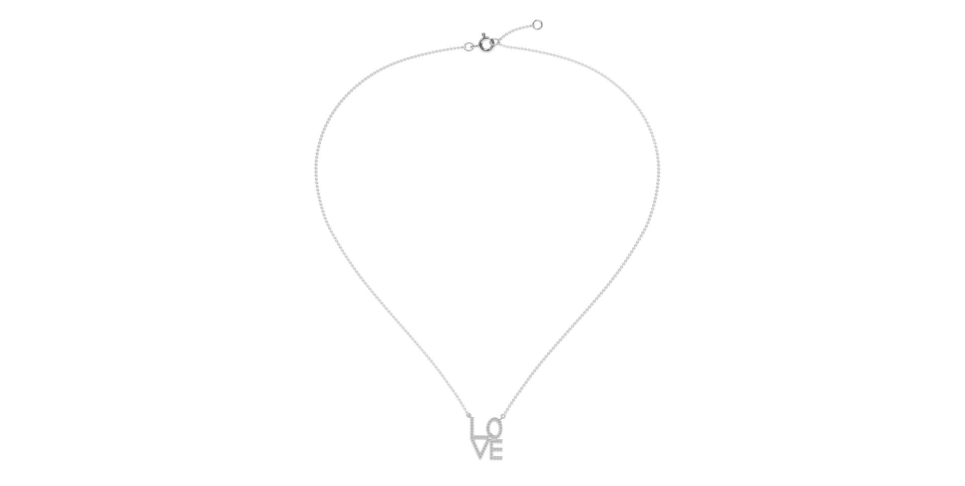 Náhrdelník s diamantmi Love