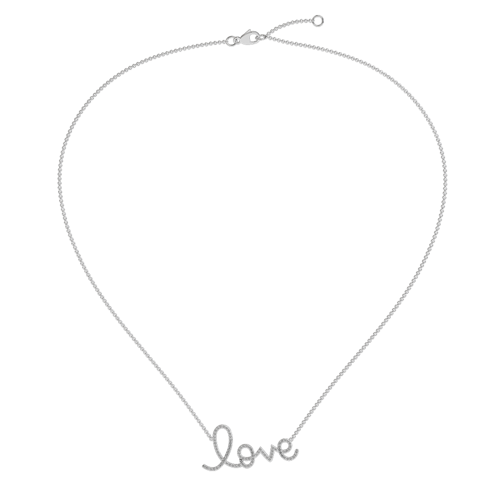 Náhrdelník s diamantmi Love