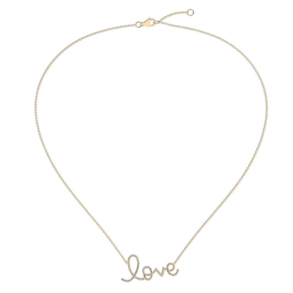 Náhrdelník s diamantmi Love