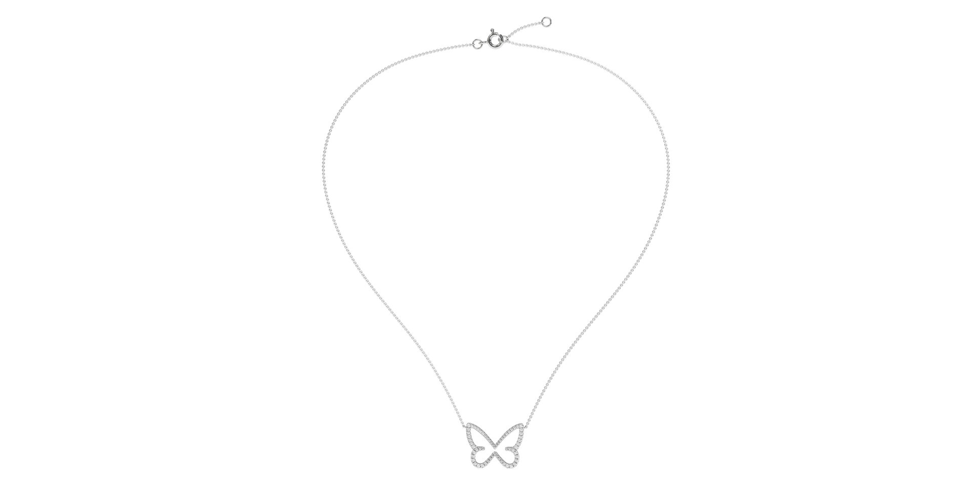 Náhrdelník s diamantmi Shiny Butterfly