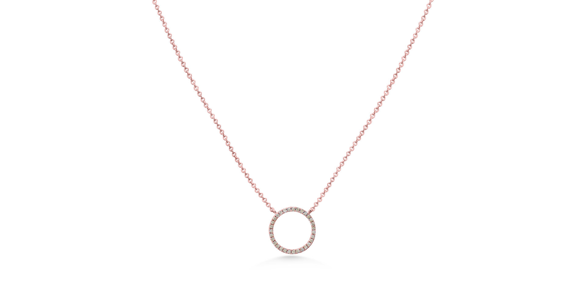 Náhrdelník s hnedými a bielymi diamantmi Little Circle