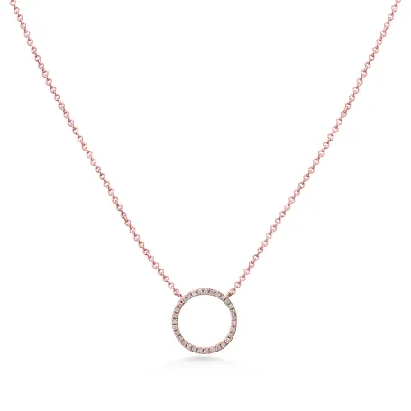 Náhrdelník s hnedými a bielymi diamantmi Little Circle