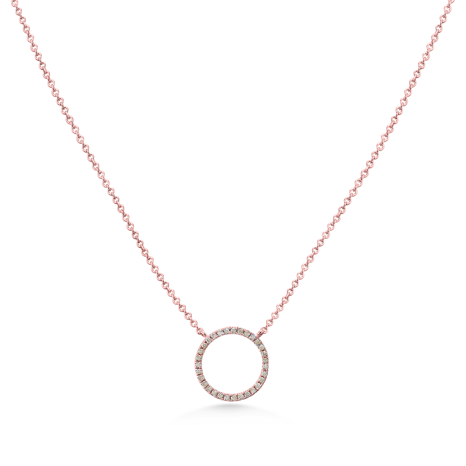 Náhrdelník s hnedými a bielymi diamantmi Little Circle