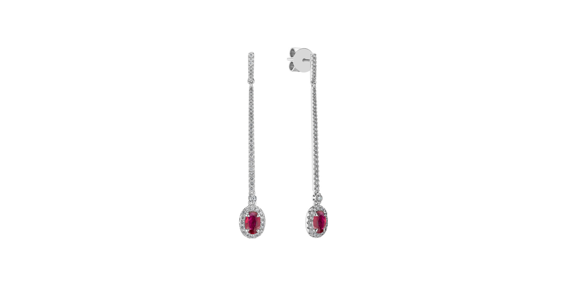 Náušnice s rubínom a diamantmi Jewel Fall