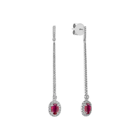 Náušnice s rubínom a diamantmi Jewel Fall